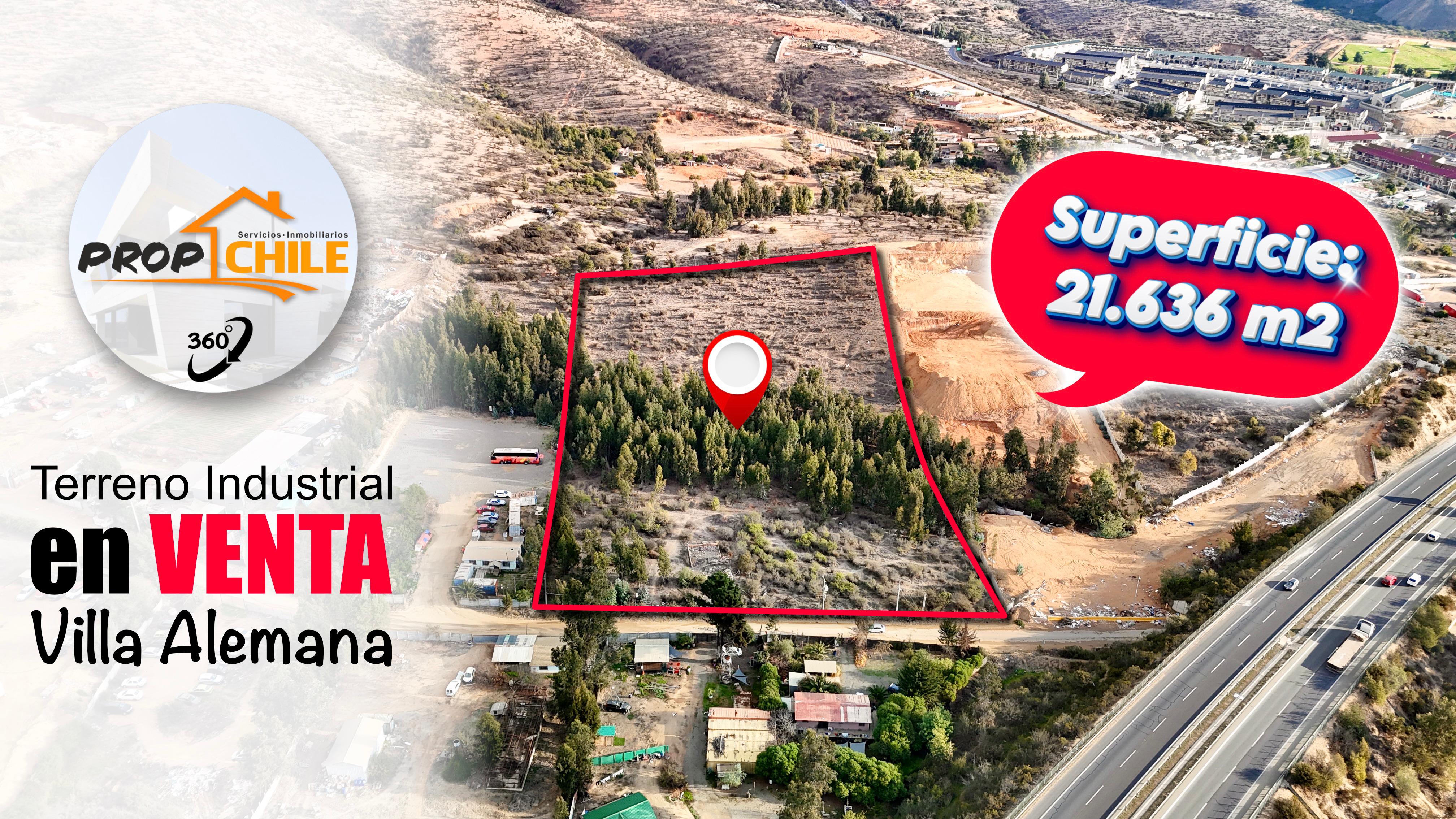 VENTA Terreno Industrial, Villa Alemana