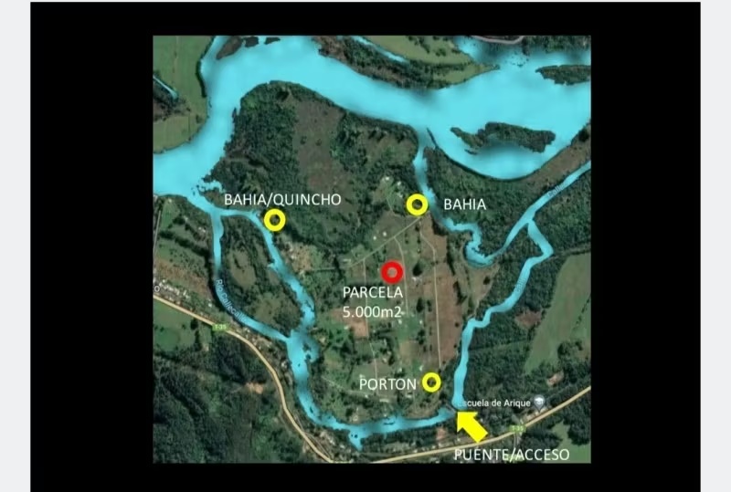 Media hectarea en loteo Isla Huape Arique 2